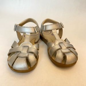 Girls Dress Sandals size US 10.5 M Silver Stride Rite Shoes